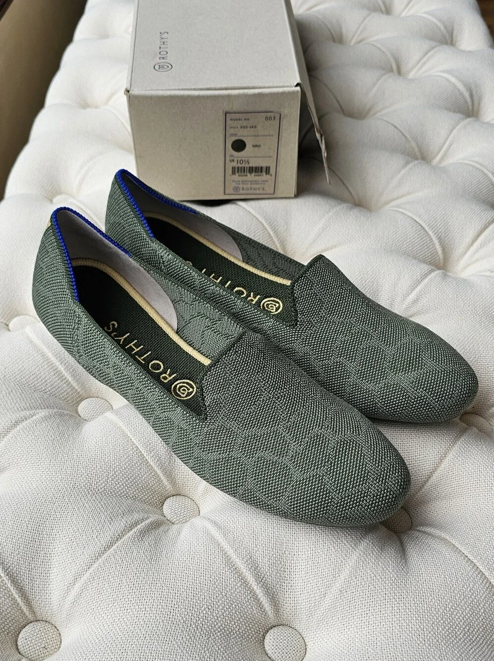 New! Rothy's Sz 10.5 Loafers Womens Flats Giraffe Safari Green Rothys Shoes